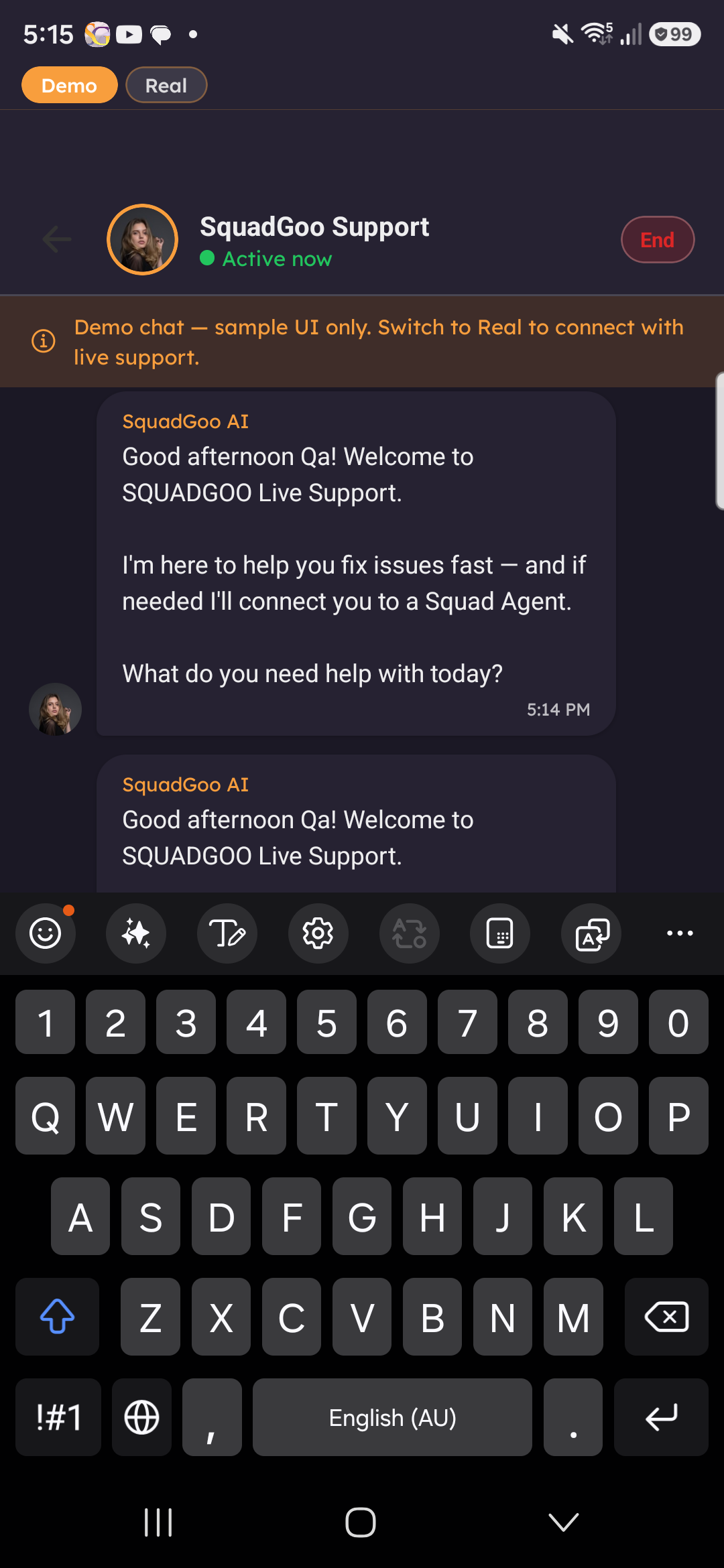SquadGoo Support AI